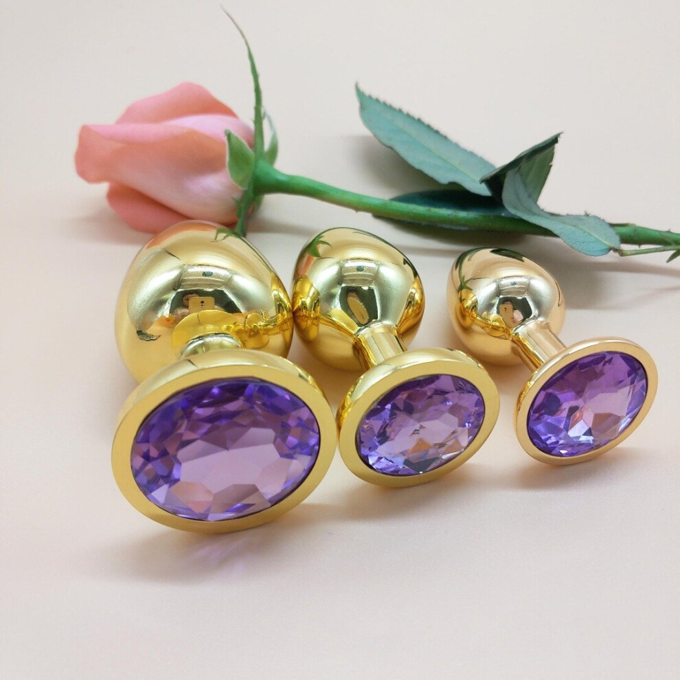 The Room Of Doom Gold/Purple The Room Of Doom's - 3 Jewelled Butt Plugs - Deep