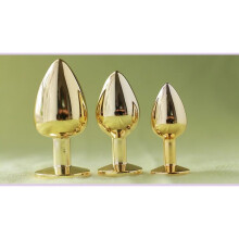 The Room Of Doom's - 3 Gold, Jewelled Butt Plugs -Pretty Pink