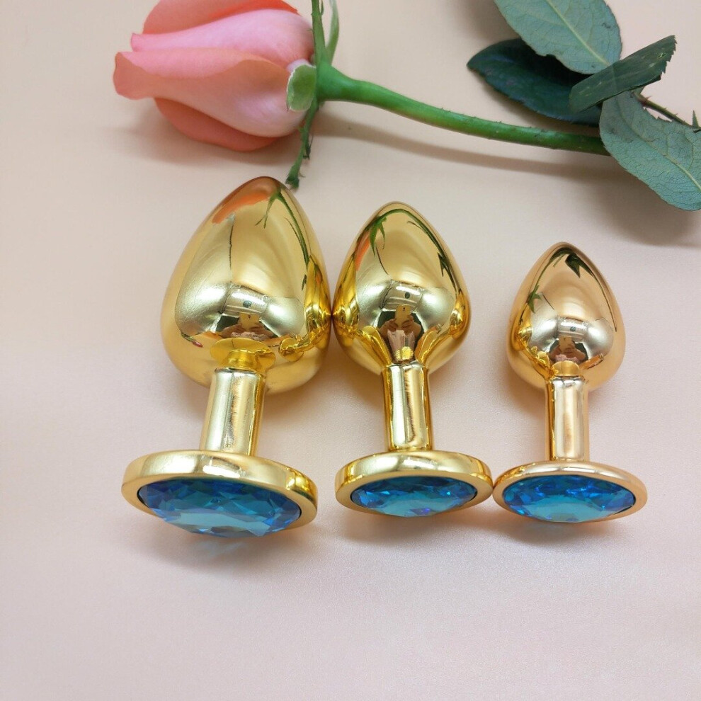 The Room Of Doom Gold/Turquoise The Room Of Doom's - 3 Jewelled Butt Plugs - Tantalising