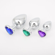 The Room Of Doom's - 3 Heart Shaped Jewelled Butt Plugs - Pretty Pink
