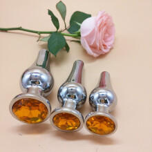 The Room Of Doom's - 3 Jewelled, Point Butt Plugs - Bright Orange