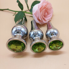 The Room Of Doom's - 3 Jewelled, Point Butt Plugs - Emerald Green