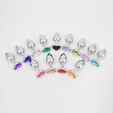 The Room Of Doom's - 3 Heart Shaped Jewelled Butt Plugs - Sapphire Blue