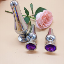 The Room Of Doom's - 3 Jewelled, Point Butt Plugs - Deep Purple