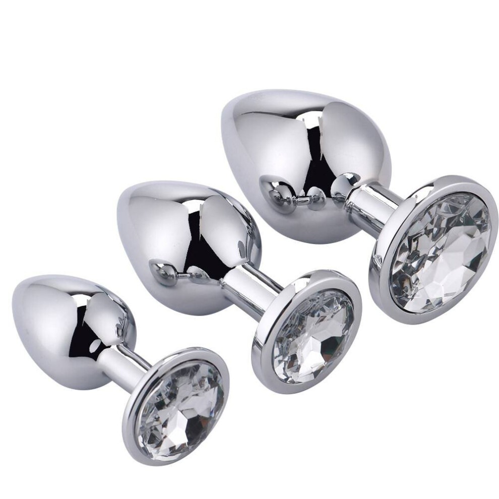 The Room Of Doom White The Room Of Doom's - 3 Jewelled Butt Plugs - Diamond