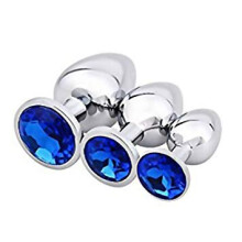 The Room Of Doom's - 3 Jewelled Butt Plugs - Blue Sapphire