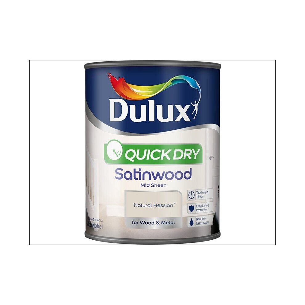 DULUX QD SATINWOOD NATURAL HESSIAN 750ML - Image 6