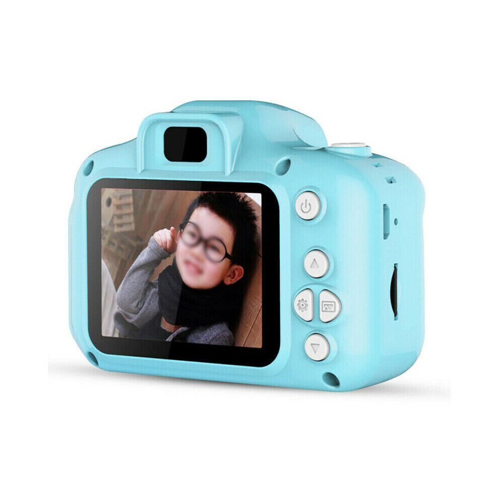 (Blue) 2.0 inch Mini Digital Children Camera HD 1080P Camera Toy Gifts For Child Kids