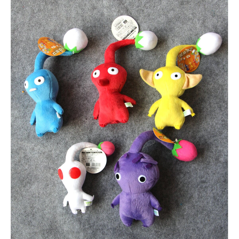 5PCS Pikmin Plush Toy Yellow Red Blue Pureple White Bud