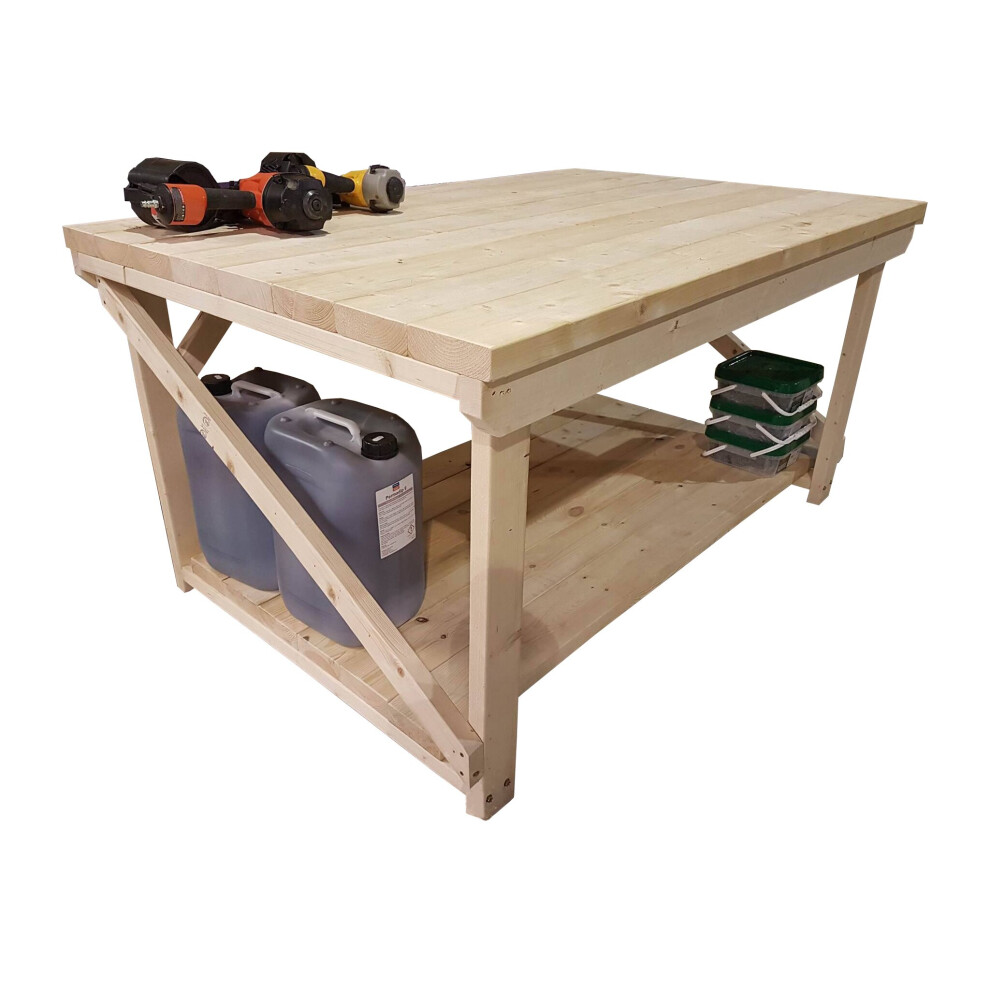 Photos - Tool Box  Workbench Wooden Wide Super Heavy Duty 4FT Depth WBHD4FT-6FT-W-CLS24PT-SS(6ft, Legs With Wheels)