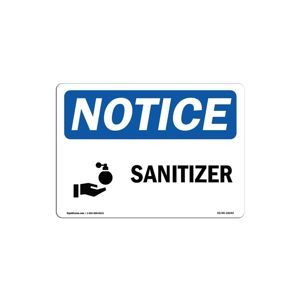 SignMission OS-NS-RD-1218-L-18240 OSHA Notice Sign - Sanitizer-image-OPC-P6F59WY-NEW