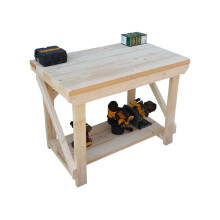 (4ft, Legs With Wheels) Wooden Super Heavy Duty Indoor / Outdoor Workbench