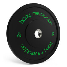 (10kg, Pair) Black Olympic Bumper Weight Plates Gym Training