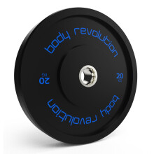 (20kg, Pair) Black Olympic Bumper Weight Plates Gym Training