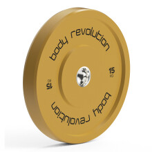 Disques 15 kg jaunes, IWF, 45 cm, paire.