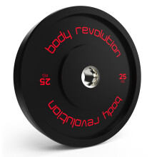 (25kg, Pair) Black Olympic Bumper Weight Plates Gym Training