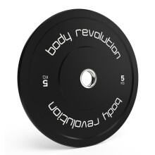 (5kg, Pair) Black Olympic Bumper Weight Plates Gym Training