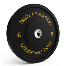 (15kg, Pair) Black Olympic Bumper Weight Plates Gym Training