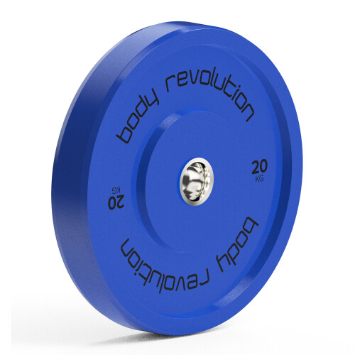 (20kg, Pair) Colour Olympic Bumper Weight Plates Gym Training