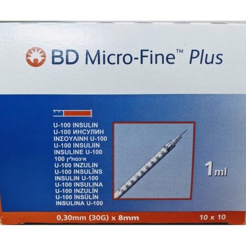 BD BD MicroFine + Plus 1ml U100 30G 8mm x 100