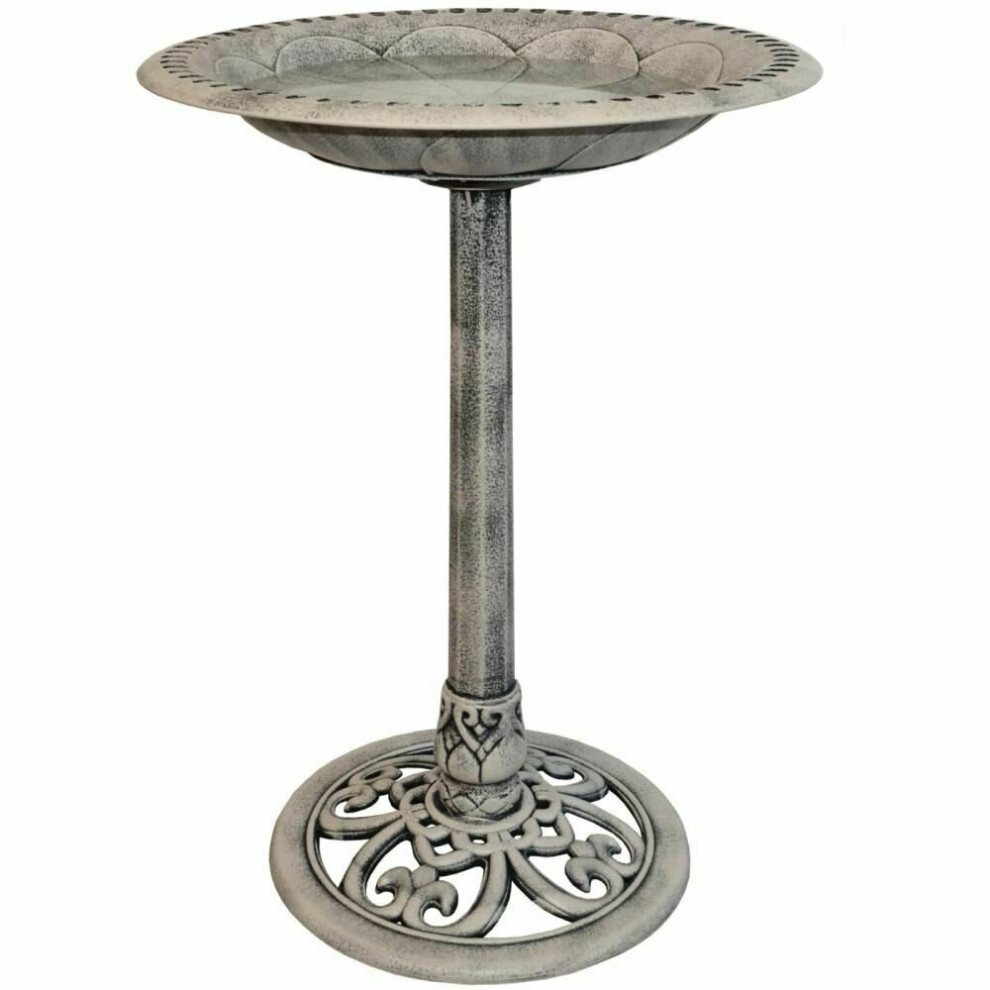 Stone Effect Plastic Free Standing Wild Bird Bath Feeder