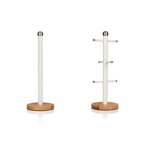 Swan Swan Nordic Mug Tree & Towel Pole in White Kitchen Storage Kitchen Roll Holder