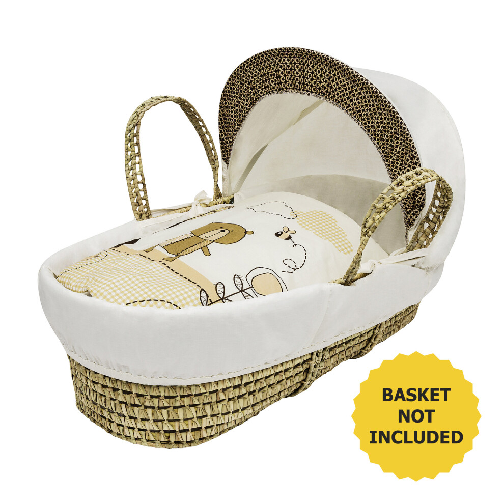 Tiny Ted Cream Moses Basket Bedding Set Dressings For Palm And Wicker