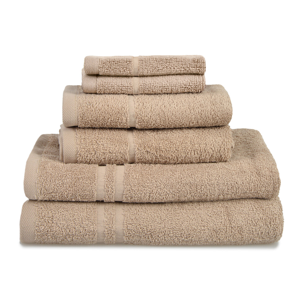 (Stone/Mocha) Allure Hotel Essentials Cotton 6 Piece Towel Bale 450gsm