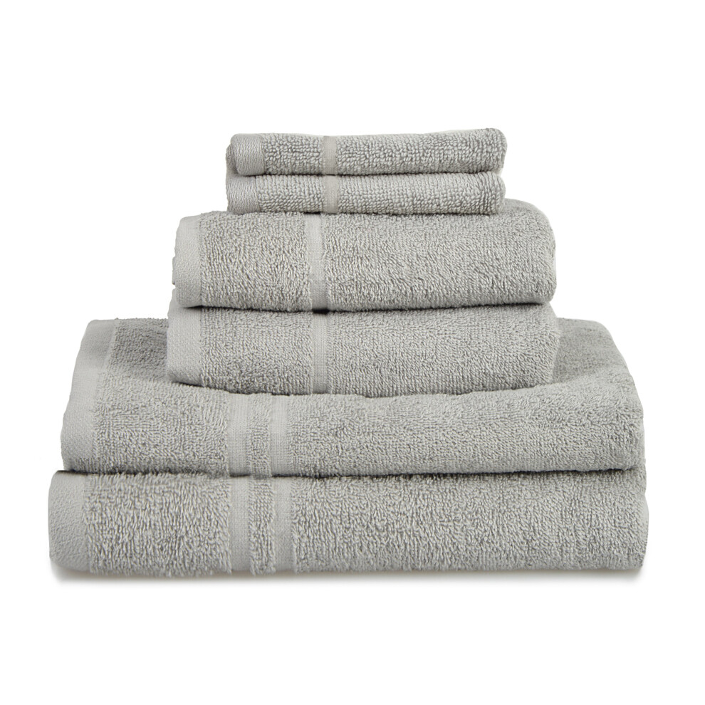 (Silver Grey) Allure Hotel Essentials Cotton 6 Piece Towel Bale 450gsm