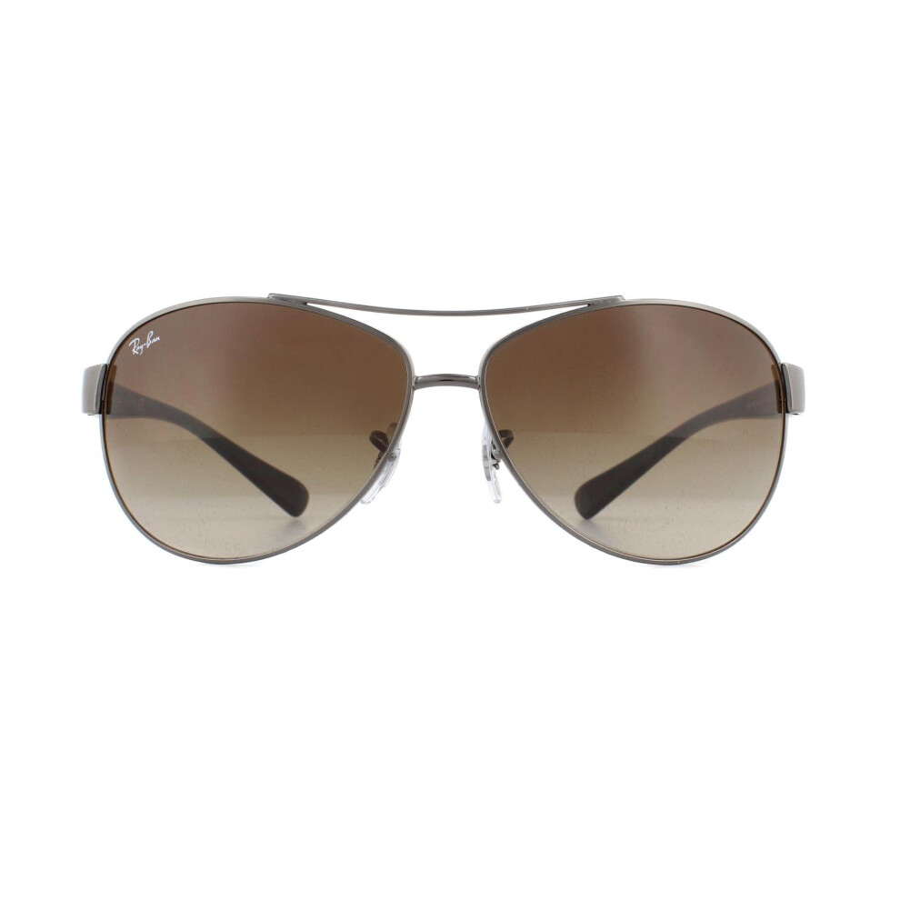 Ray-Ban Aviator Sunglasses - Gunmetal Brown Gradient - Grey Lens - RB3386 004/13 - Image 4