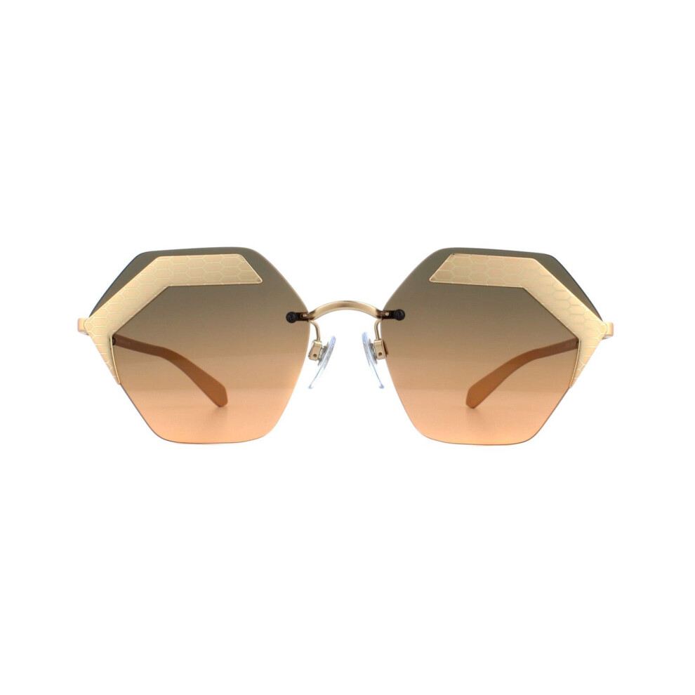 Bvlgari Sunglasses BV6103 201318 Matte Rose Gold Orange Gradient Light Grey