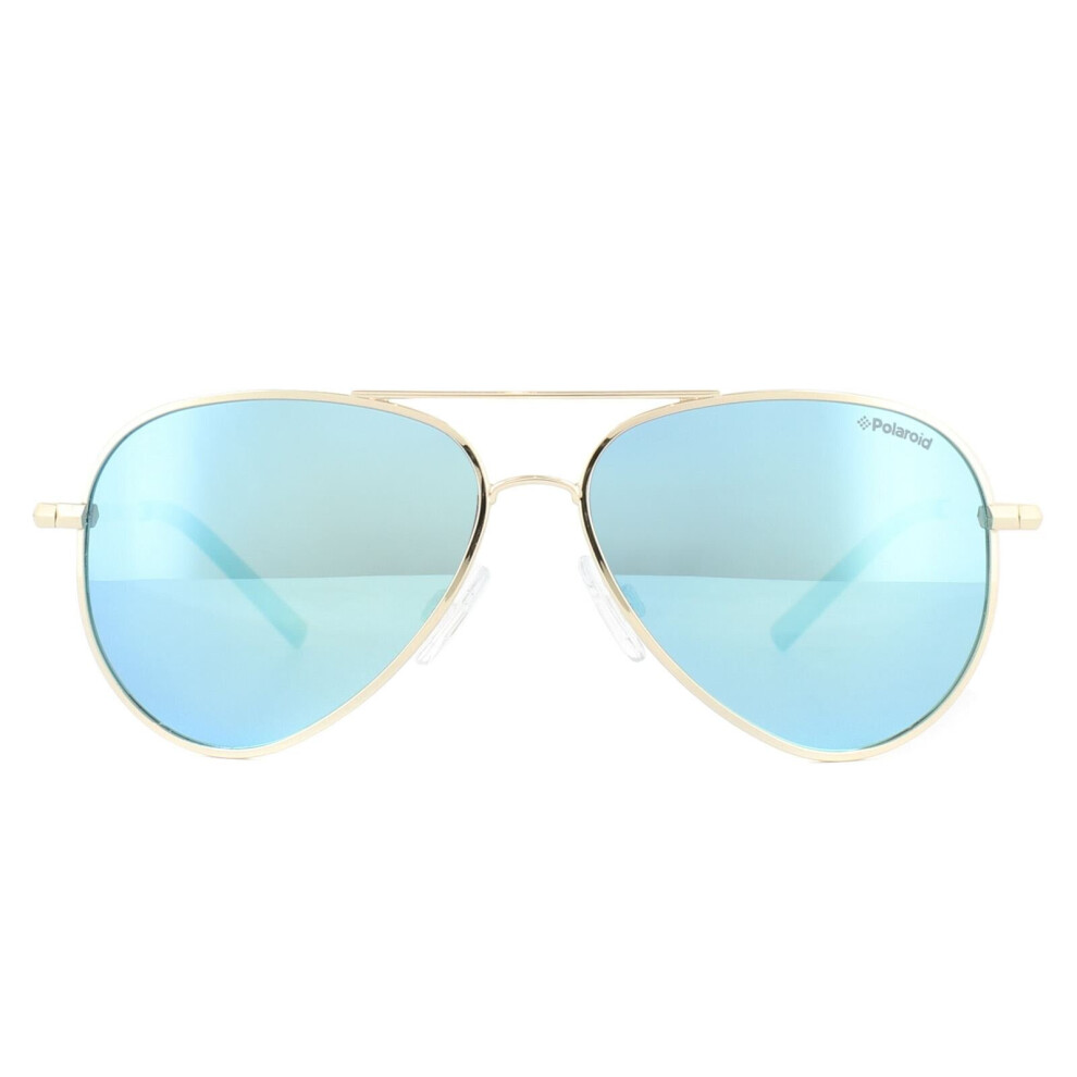 Polaroid Kids Sunglasses 8015/N J5G JY Gold Blue Miror Polarized