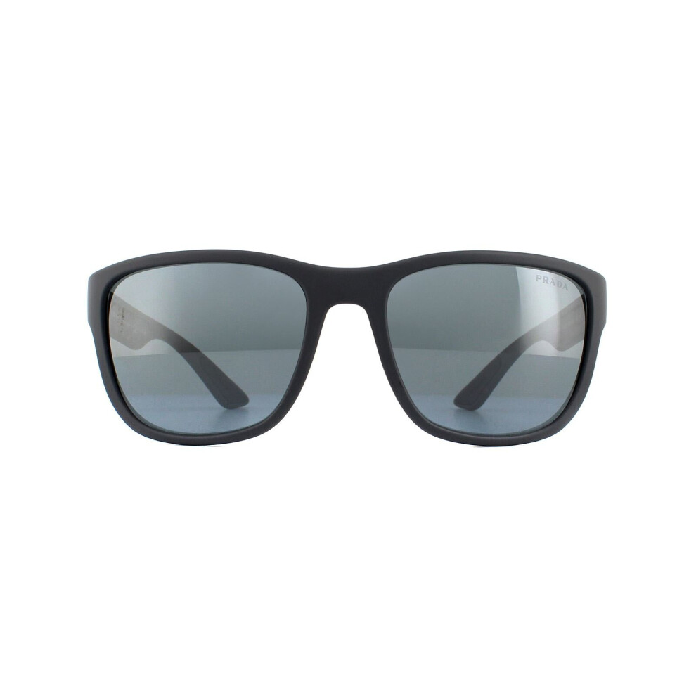 Prada Sport Sunglasses Ps01us Ufk5l0 Rubber Dark Mirror Grey