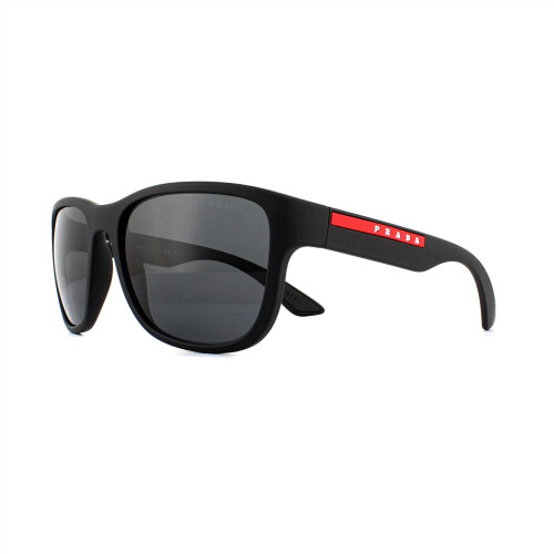 Prada Prada Sport Sunglasses PS01US DG05S0 Black Rubber Grey 1