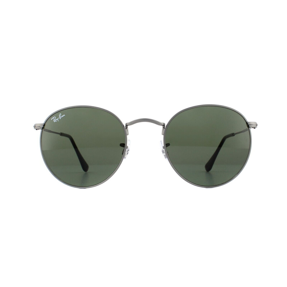 Ray-Ban Unisex Green Round Metal 3447 Matt Gunmetal Sunglasses - Image 4