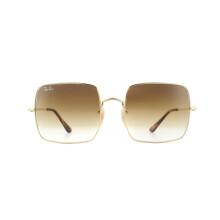 Ray-Ban RB1971 914751 Gold Light Brown Gradient Sunglasses - Rectangular Oversized Square Frame (RB-1971-914751-54)
