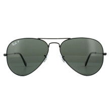 Ray-Ban Sunglasses Aviator 3025 002/58 Black Green Polarized Small 55mm