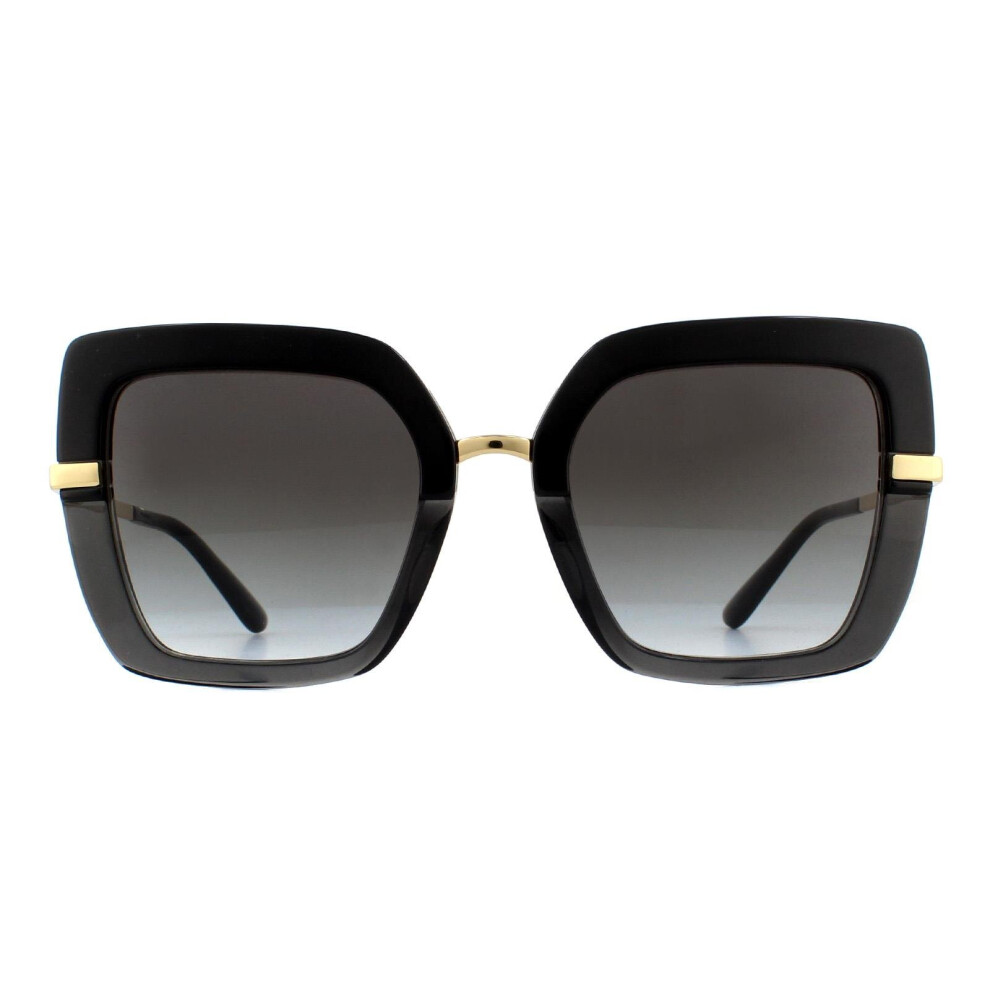 Dolce & Gabbana Women's Black Square Top On Transparent Grey Gradient Sunglasses - Image 5