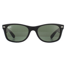 Ray-Ban Sunglasses New Wayfarer 2132 646231 Rubber Black on Shiny Black Green S