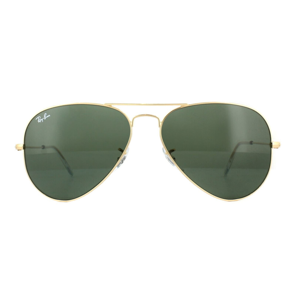 Ray-Ban Unisex Aviator Gold Green Sunglasses - Image 3