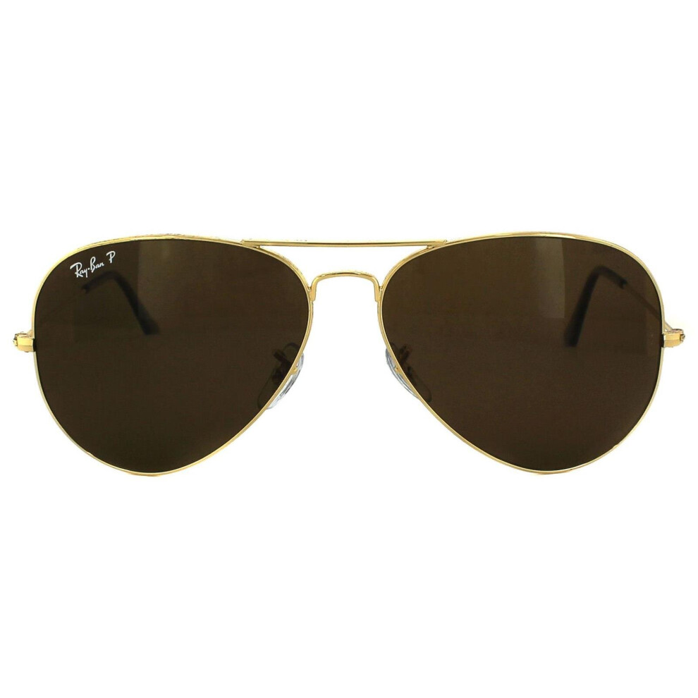 Ray-Ban Aviator Large Metal RB3025, Arista Gold Polarized Sunglasses Brown Polarized lenses, Mojo Glasses - Image 5