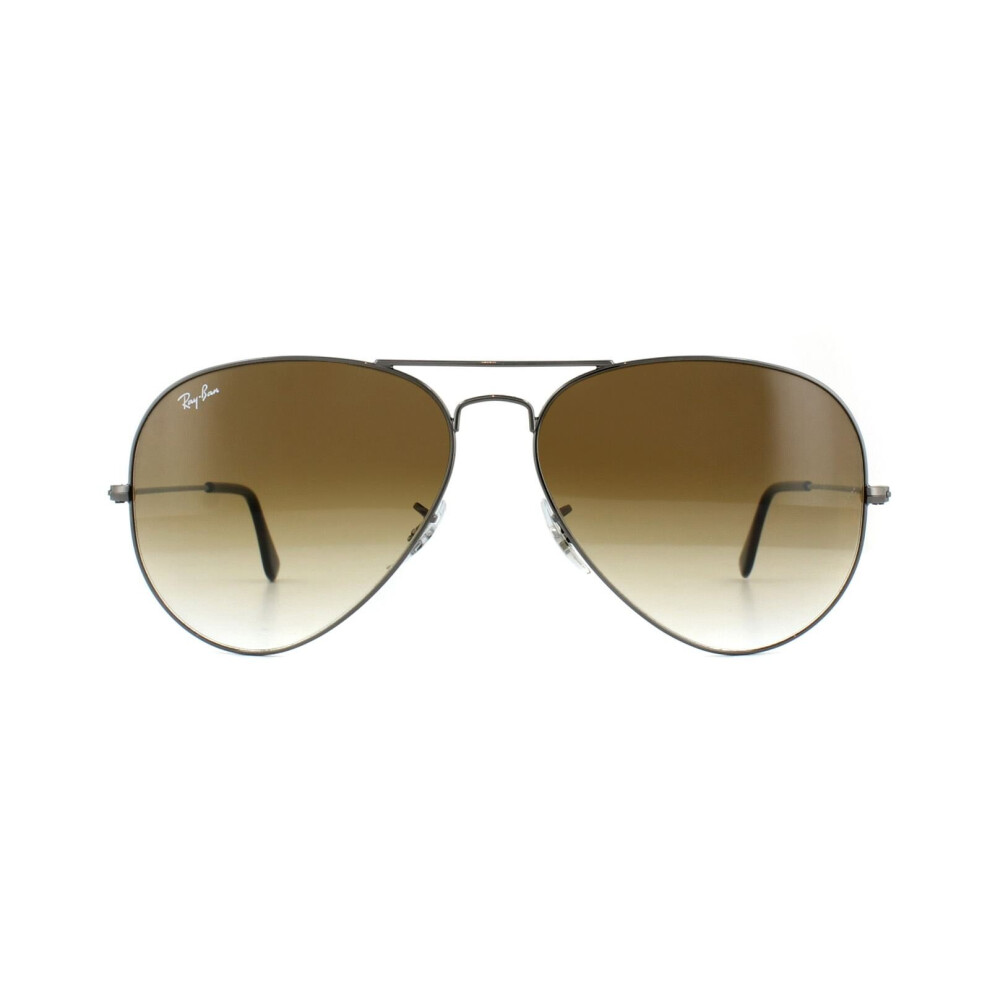 Ray-Ban Unisex Sunglass Aviator Gradient - Frame color: Gunmetal, Lens color: Light Brown Gradient - Image 5