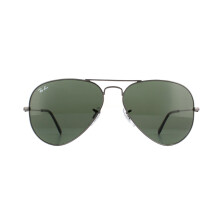Ray-Ban Sunglasses Aviator 3025 W0879 Gunmetal Green G-15 Medium 58mm