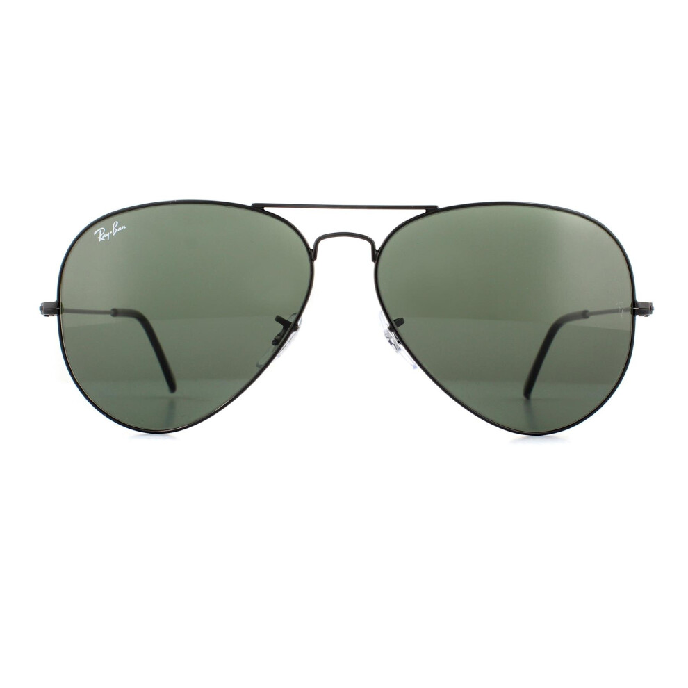 Ray-Ban Aviator Sunglasses - Black Green - Size M - Image 5