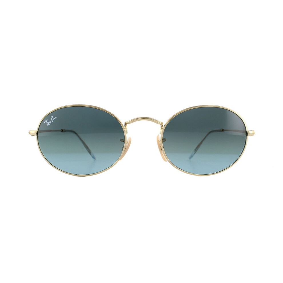 Ray-Ban Sunglasses Oval Rb3547 001/3M Gold Blue Grey Gradient