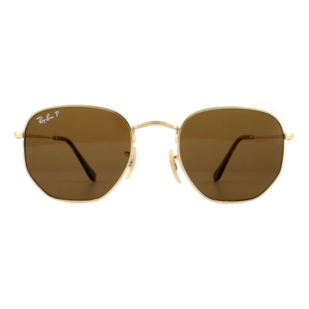 Ray-Ban Men's Gold Square Brown Polarized Sunglasses - Image 7