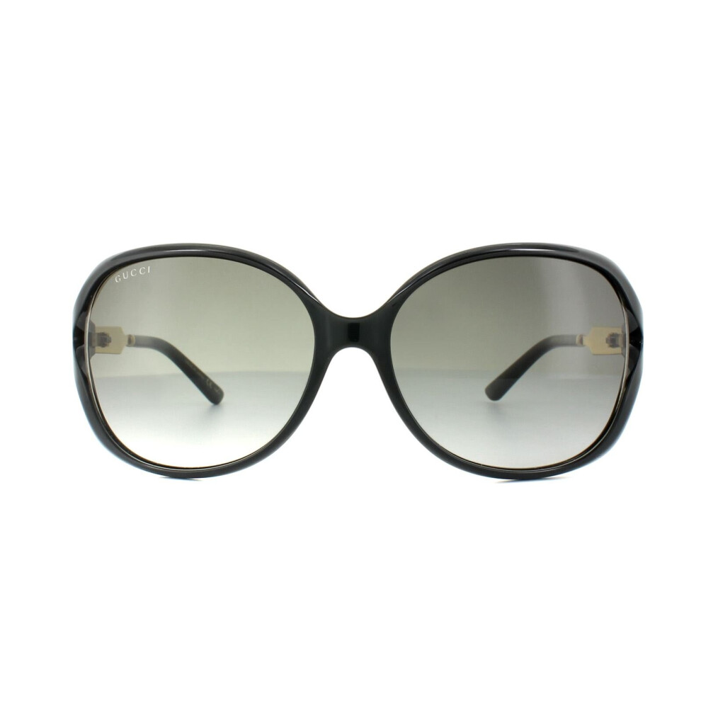 Gucci Sunglasses 0076S 002 Black Gold Grey Gradient