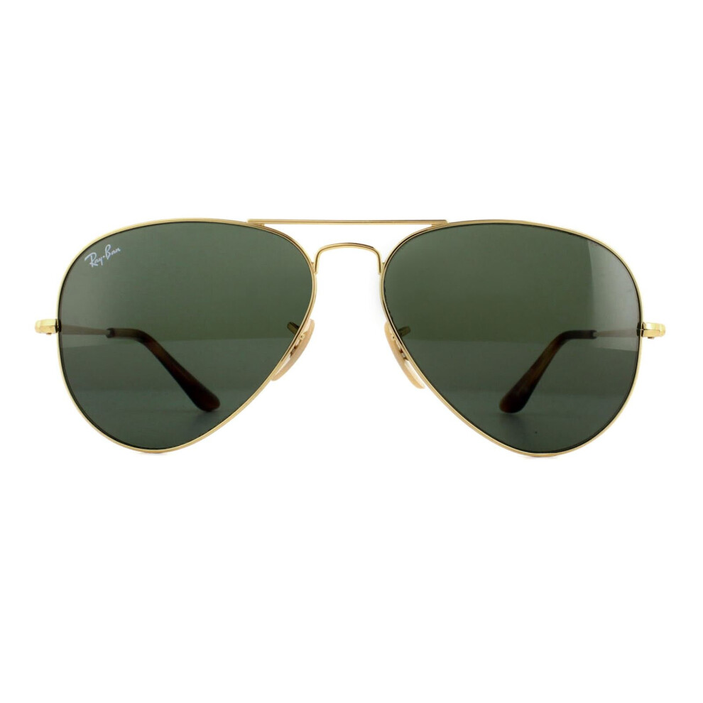 Ray-Ban Unisex Sunglass Aviator Metal II - Frame color: Arista Gold, Lens color: G-15 Green - Image 6