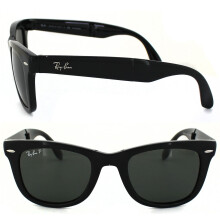 Ray-Ban Sunglasses Folding Wayfarer 4105 Black Green Polarized 601/58 Large