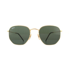 Ray-Ban Sunglasses Hexagonal 3548N 001 Gold Green